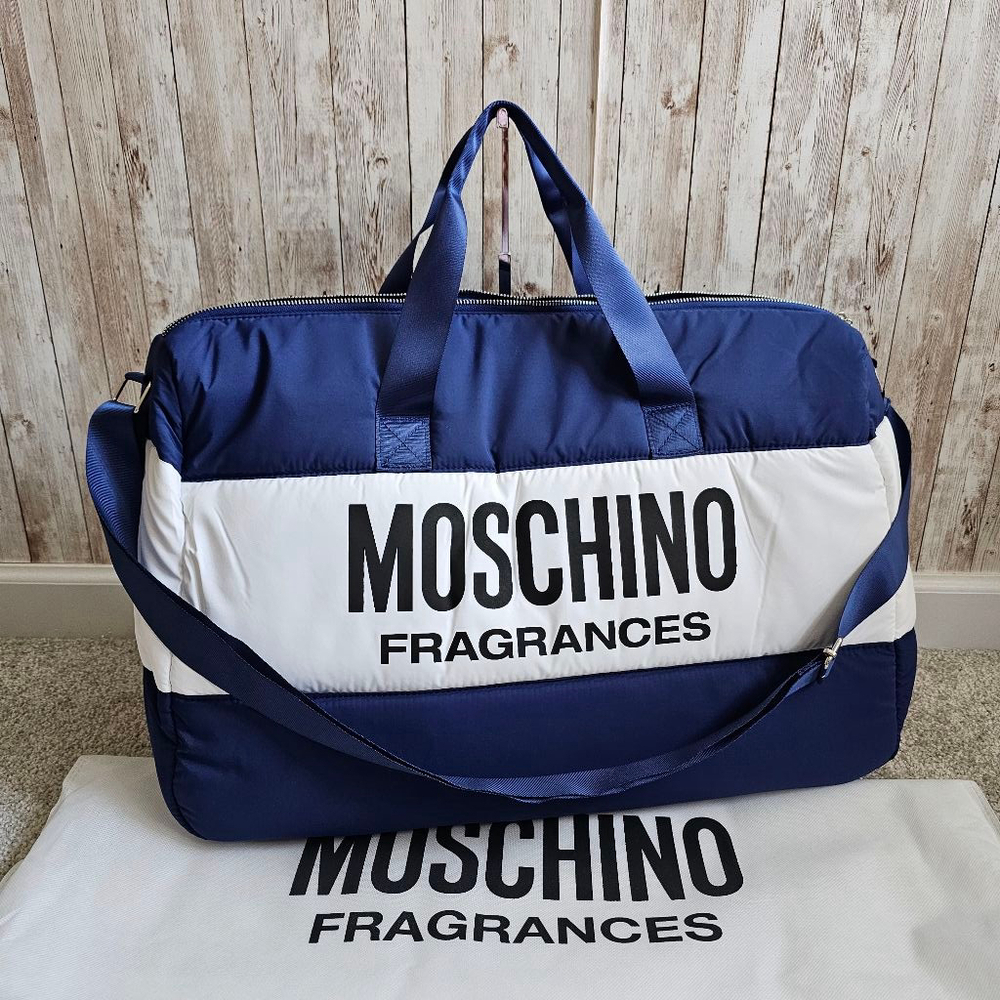 Moschino Unisex Travel Bag OS Blue/White